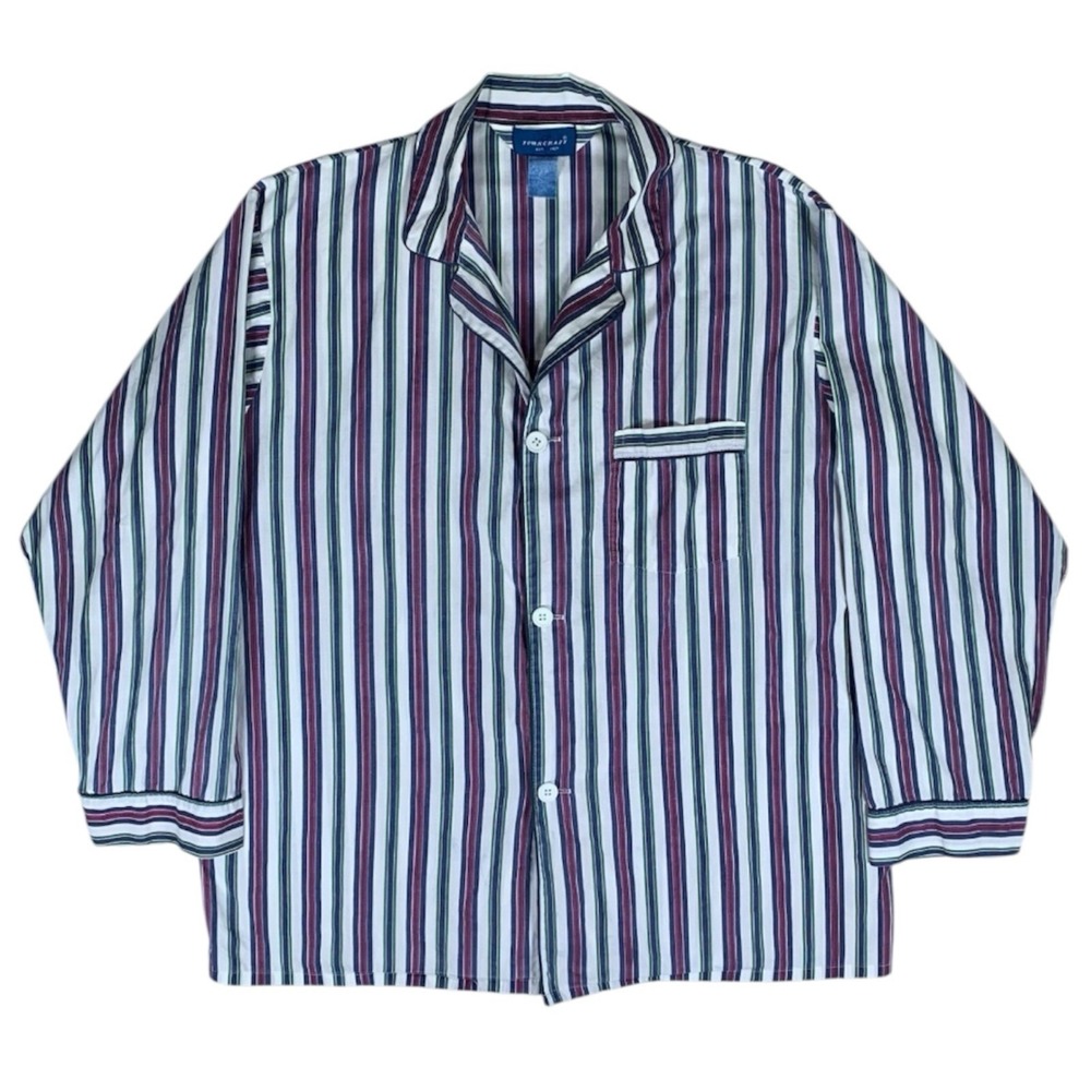 Towncraft Pajamas Shirt Jcpenney Mens Large Striped Long Sleeve Top